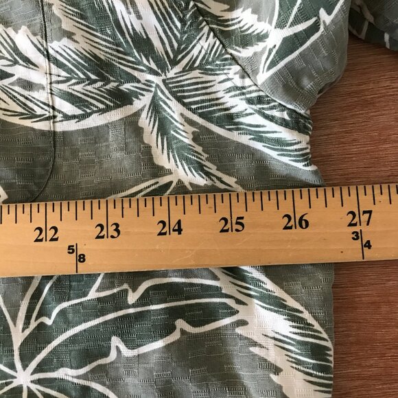 Hilo Hattie 100% Silk Hawaiian Shirt Men 2XL Green Floral Button Up Pocket 16908 - Picture 8 of 13